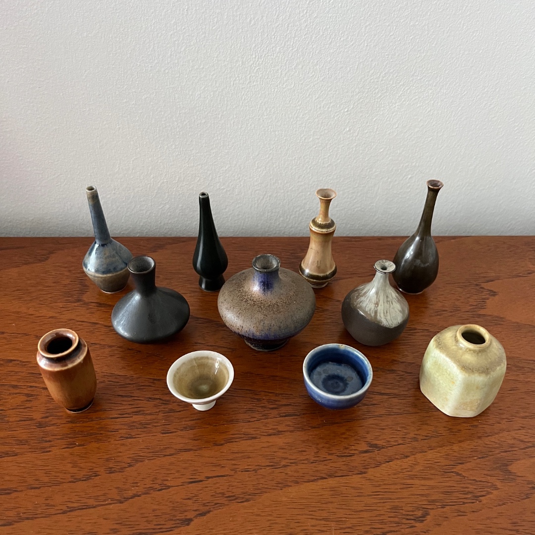 Scandinavian studio pottery collection Swedish mid century ceramics